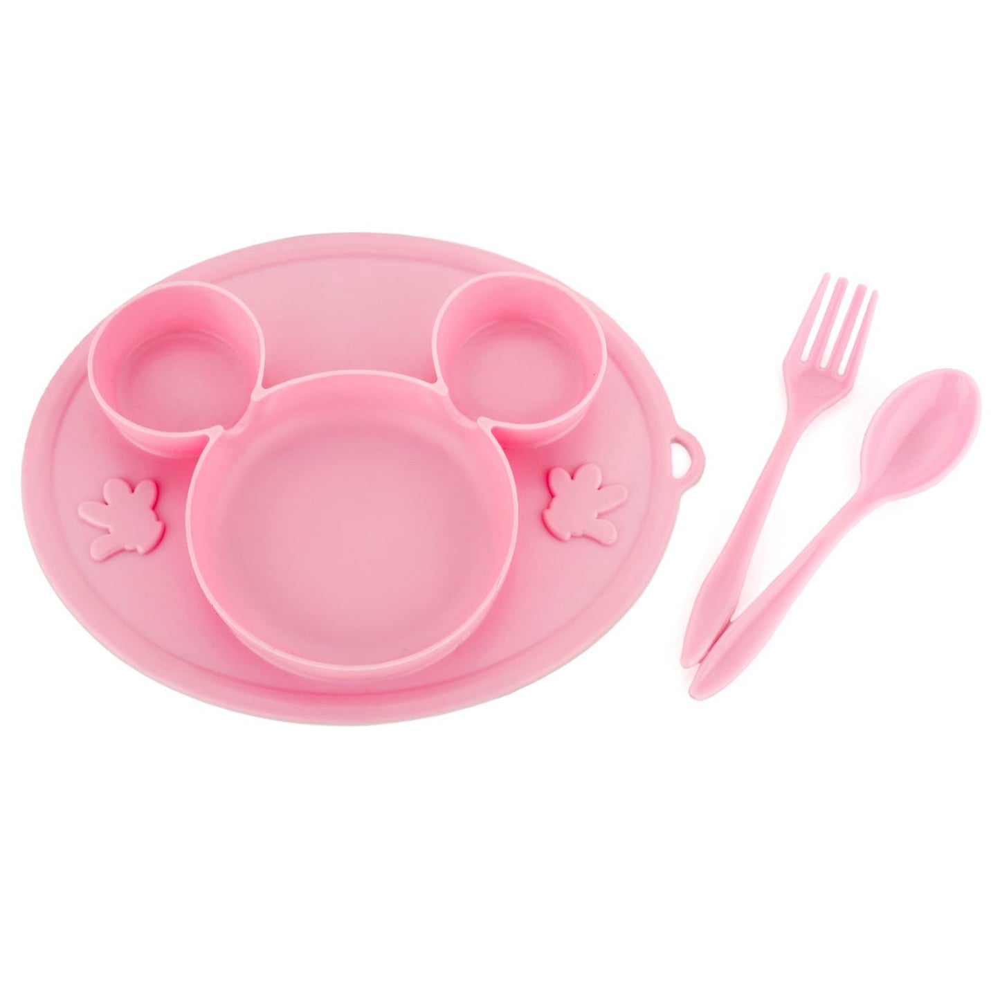 5209 Silicon Micky Plate And 1 Spoon & 1 Fork Card Paking ( 1 Pc Product) 