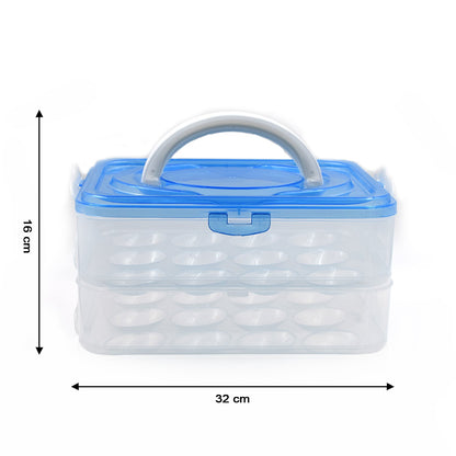 2643A Double Layer Premium 48 Grid Egg Storage Box for Egg Storage Container DeoDap