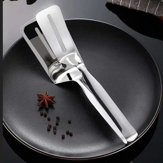 2918 Multifunction Cooking Serving Turner Frying Food Tong. Stainless Steel Steak Clip Clamp BBQ Kitchen Tong. DeoDap