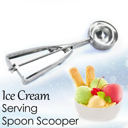 2523A Ice Cream Serving Scoop | Stainless Steel Premium Quality Ice Cream Serving Spoon Scooper with Trigger Release ( Small ) DeoDap