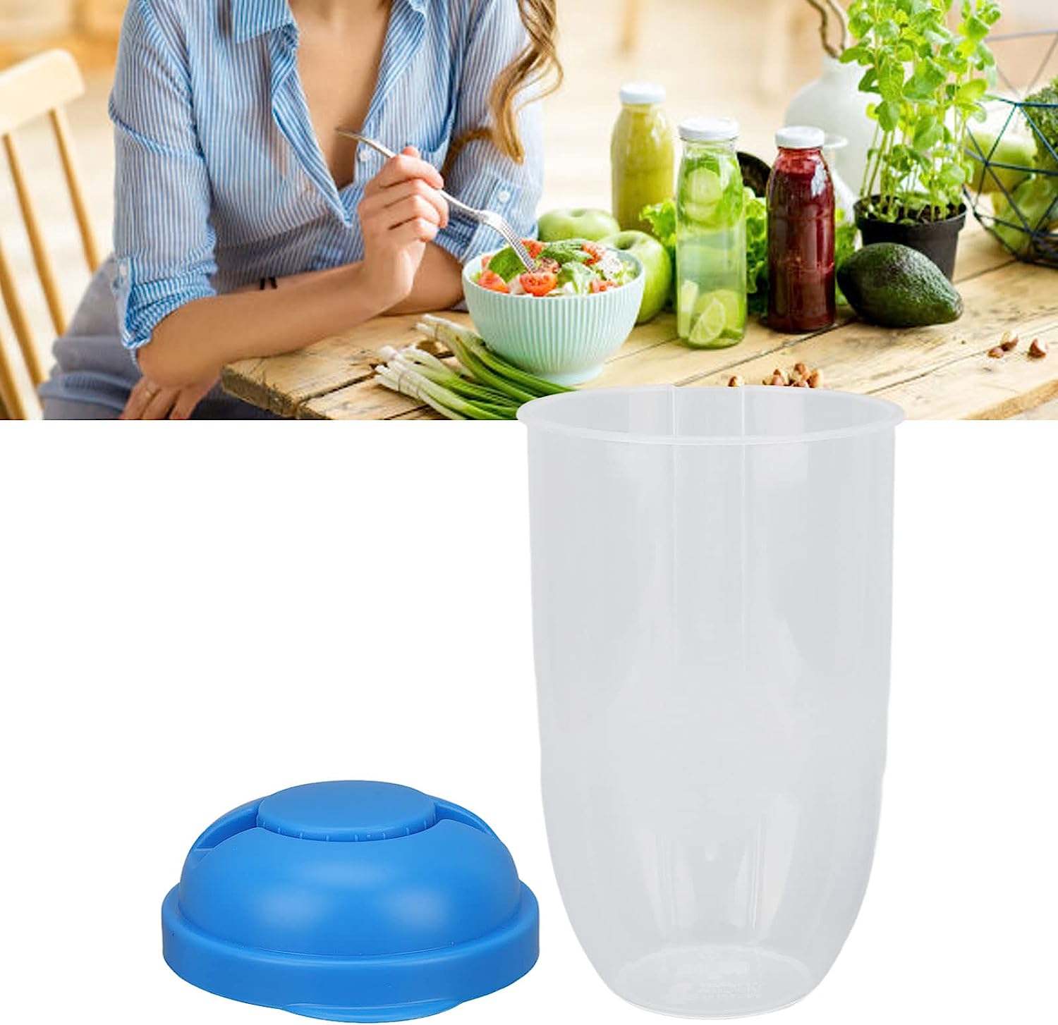 2545 Fruit and Vegetable Salad Cups Easy Clean Salad Mixing Cup for Business People for Business Travel (1Pc) 