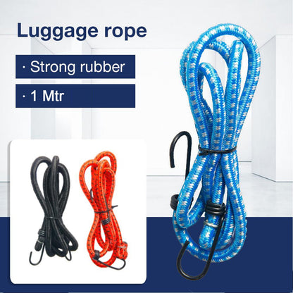 9093 High strength elastic bungee, knee cord cables, luggage tying rope with hooks. (set of 5pc with 1Meter length) DeoDap