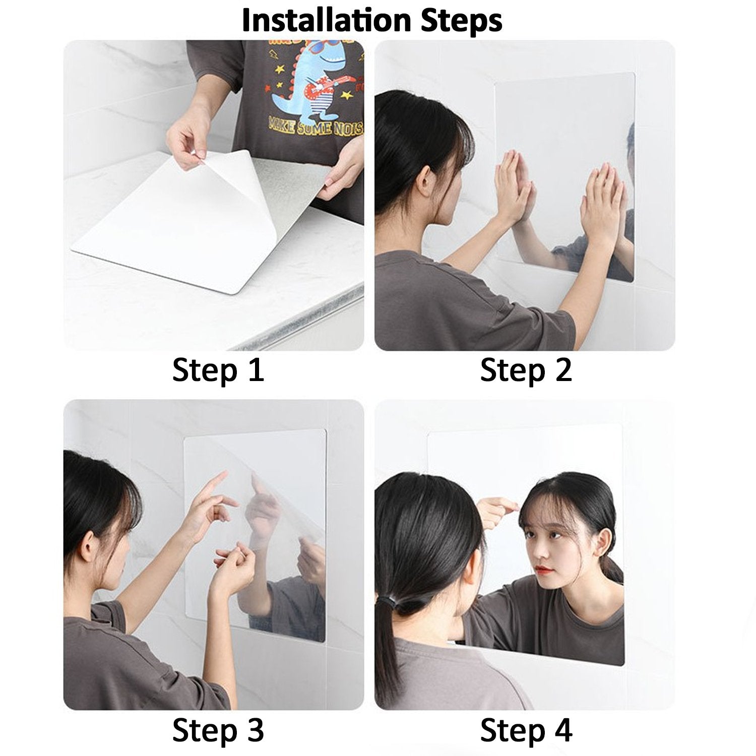 1727 Adhesive Bathroom Mirror Wall DeoDap