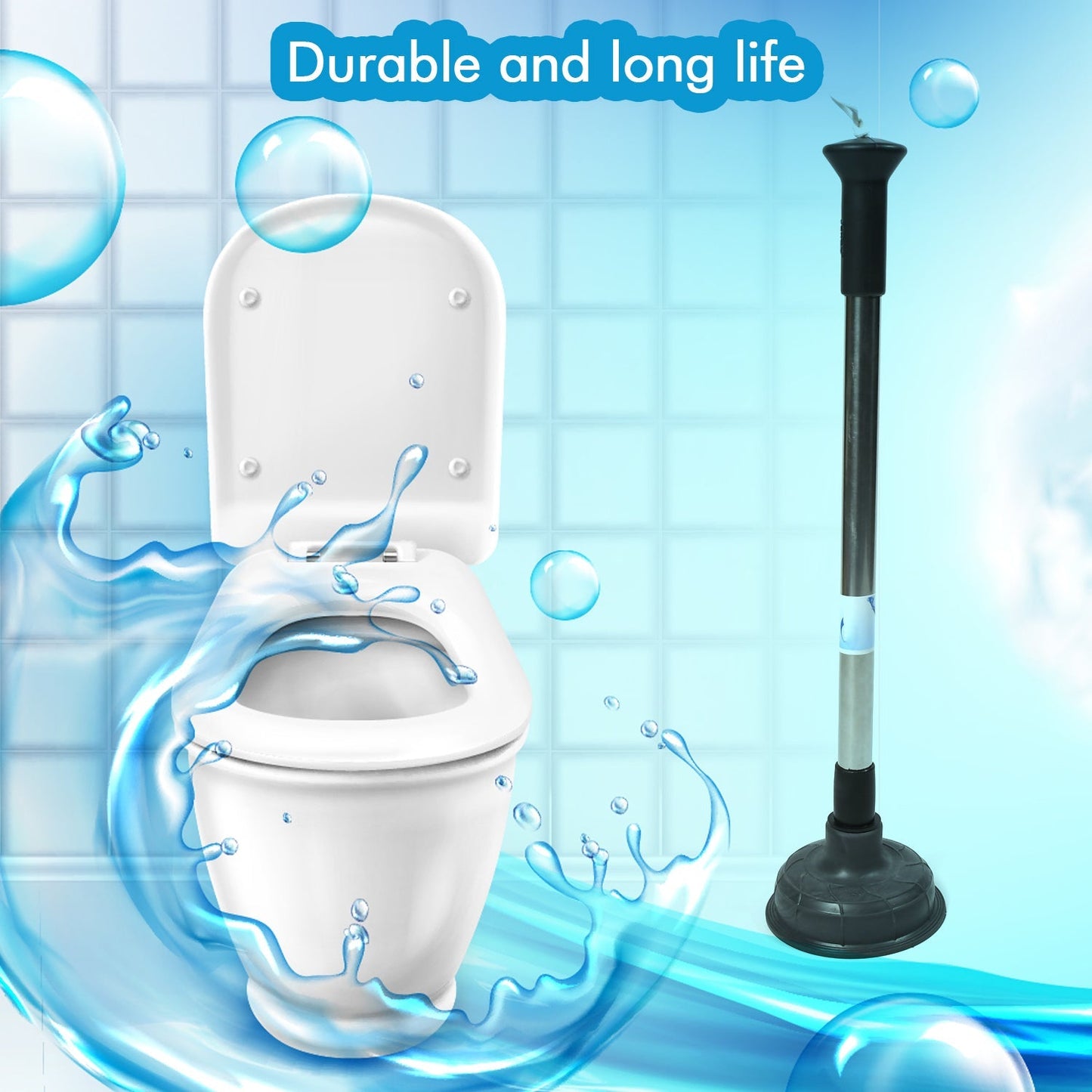 4032 Drain Unblocker Cleaner Sink Plunger Cleaning Pump For Kitchen Sink, Toilet, Bathroomoilet_plunger_pump DeoDap