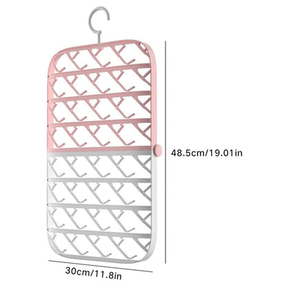 6086 Folding Sock Laundry Storage Hanger Multifunctional Underwear Drying Rack for Home Bedroom Dormitory Closet Organization Artifact folding sock hanger DeoDap