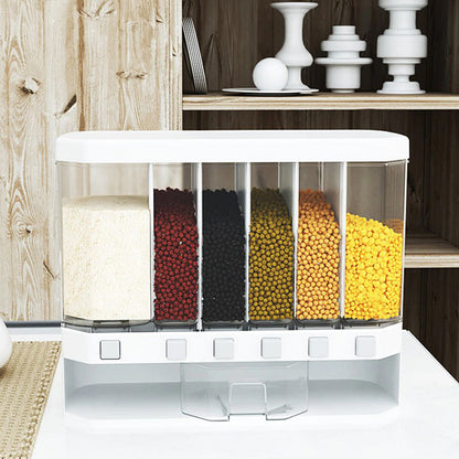 2382 Wall-Mounted Cereals Dispenser Press Grain Storage Tank DeoDap