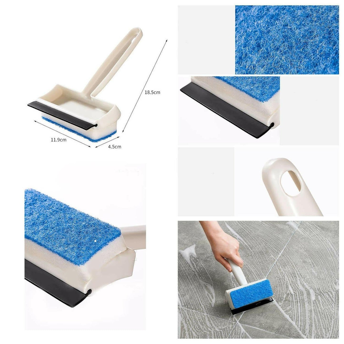 7602 2 in 1 Glass Wiper Cleaning Brush Mirror Grout Tile Cleaner Washing Pot Brush Double-Sided Glass Wipe Bathroom Wiper Window Glass Wiper DeoDap