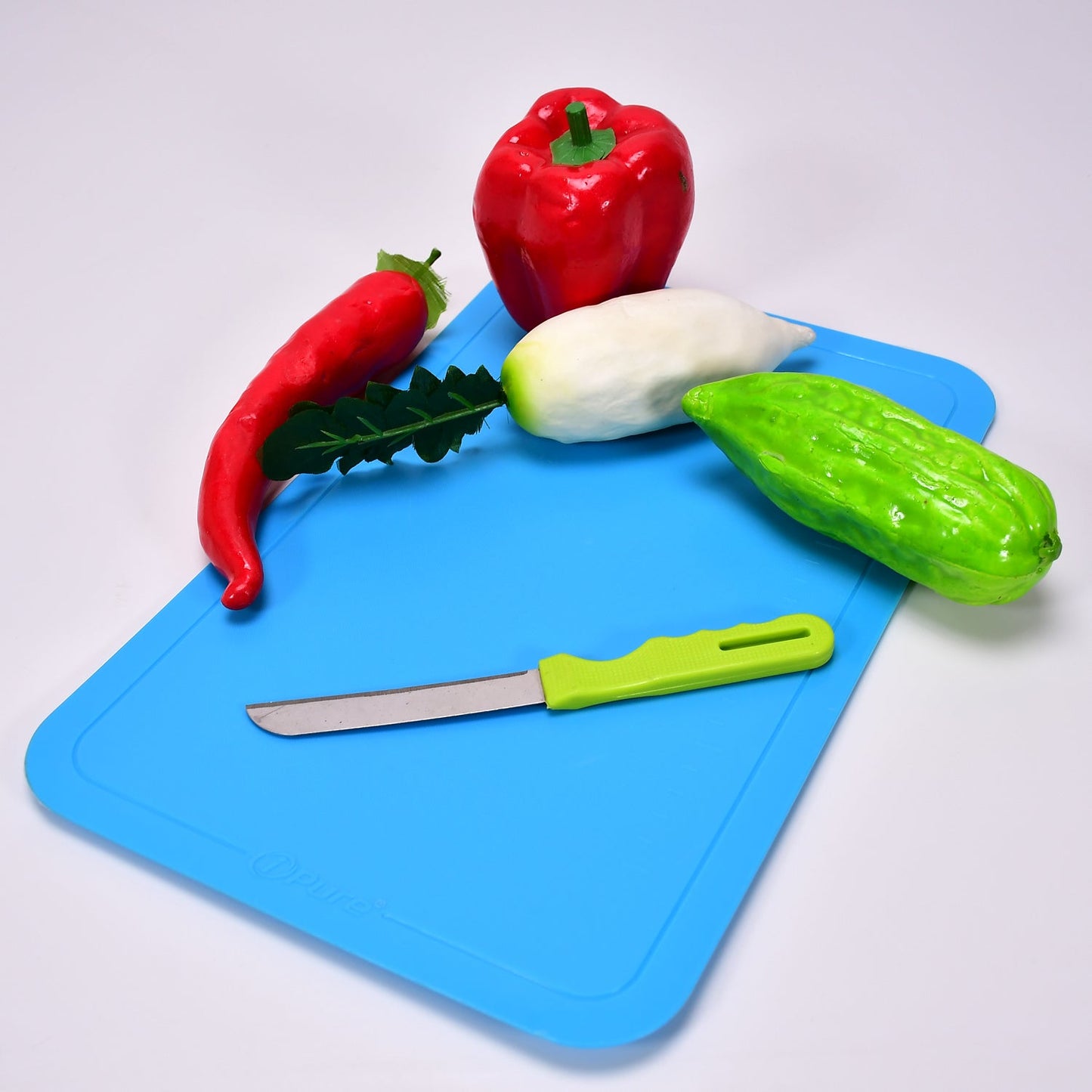 2478 Vegetables and Fruits Cutting Chopping Board Plastic Chopper Cutter Board Non-slip Antibacterial Surface with Extra Thickness DeoDap