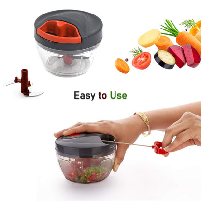 2913b Chopper with 3 Blades for Effortlessly Chopping Vegetables and Fruits for Your Kitchen (brown box) DeoDap