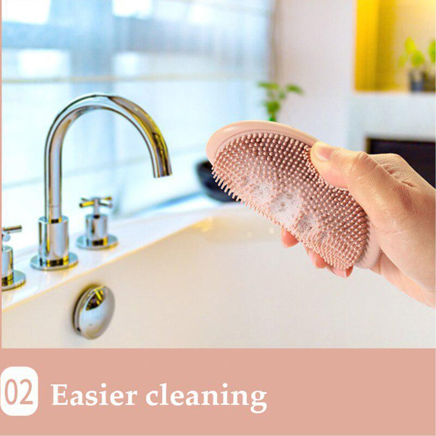 6137 2 in 1 Silicone Cleaning Brush used in all kinds of bathroom purposes for cleaning and washing floors, corners, surfaces and many more things. DeoDap