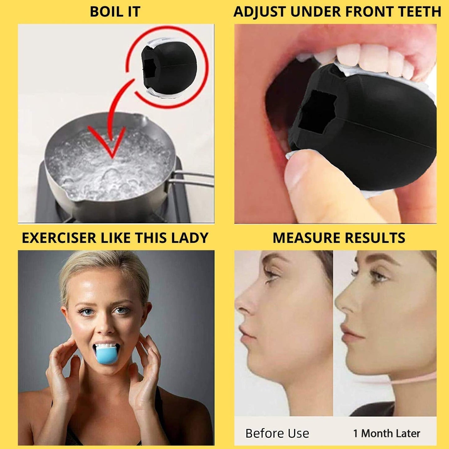 6101V Cn Blk Jaw Exerciser Used To Gain Sharp And Chiselled Jawline Easily And Fast. DeoDap