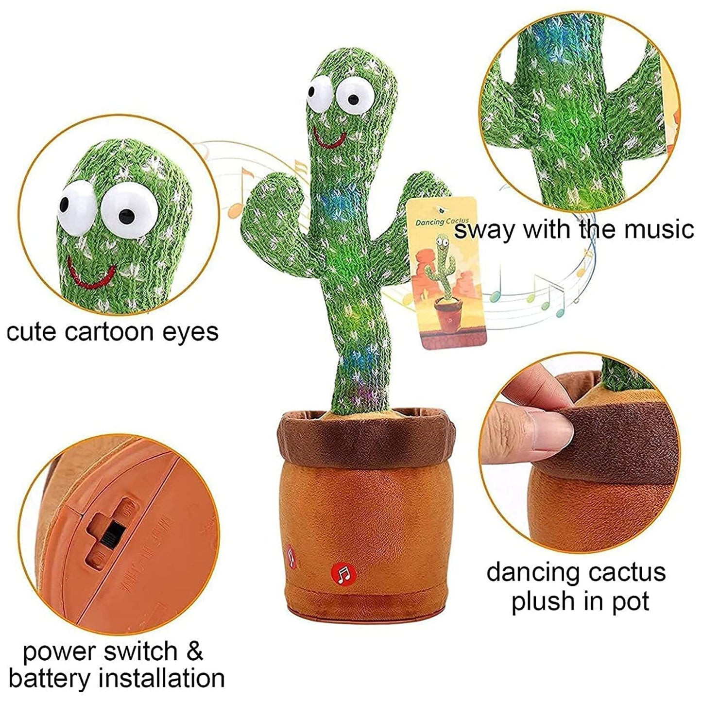 8047L  Dancing Cactus Talking Toy, Chargeable Toy (loose) DeoDap