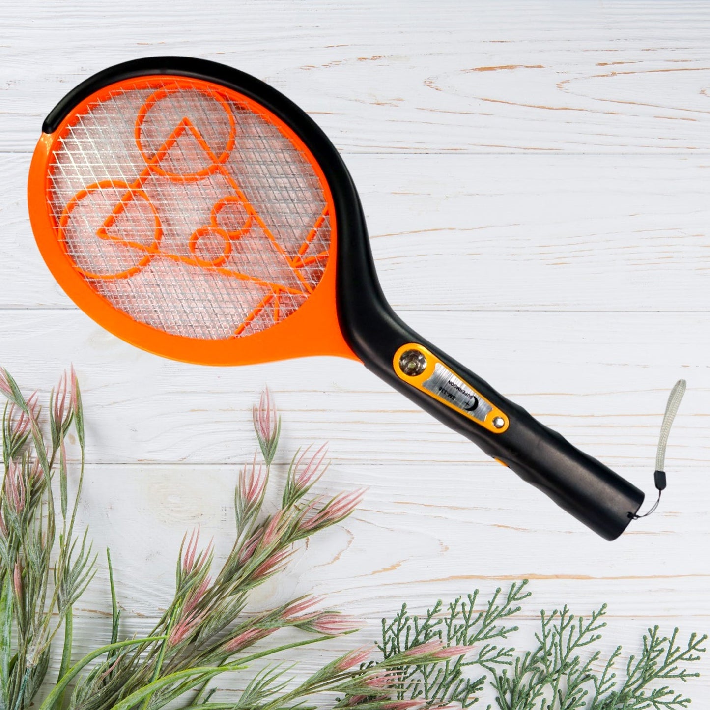 9108 Anti Mosquito Racquet Rechargeable Insect Killer Bat with LED Light DeoDap