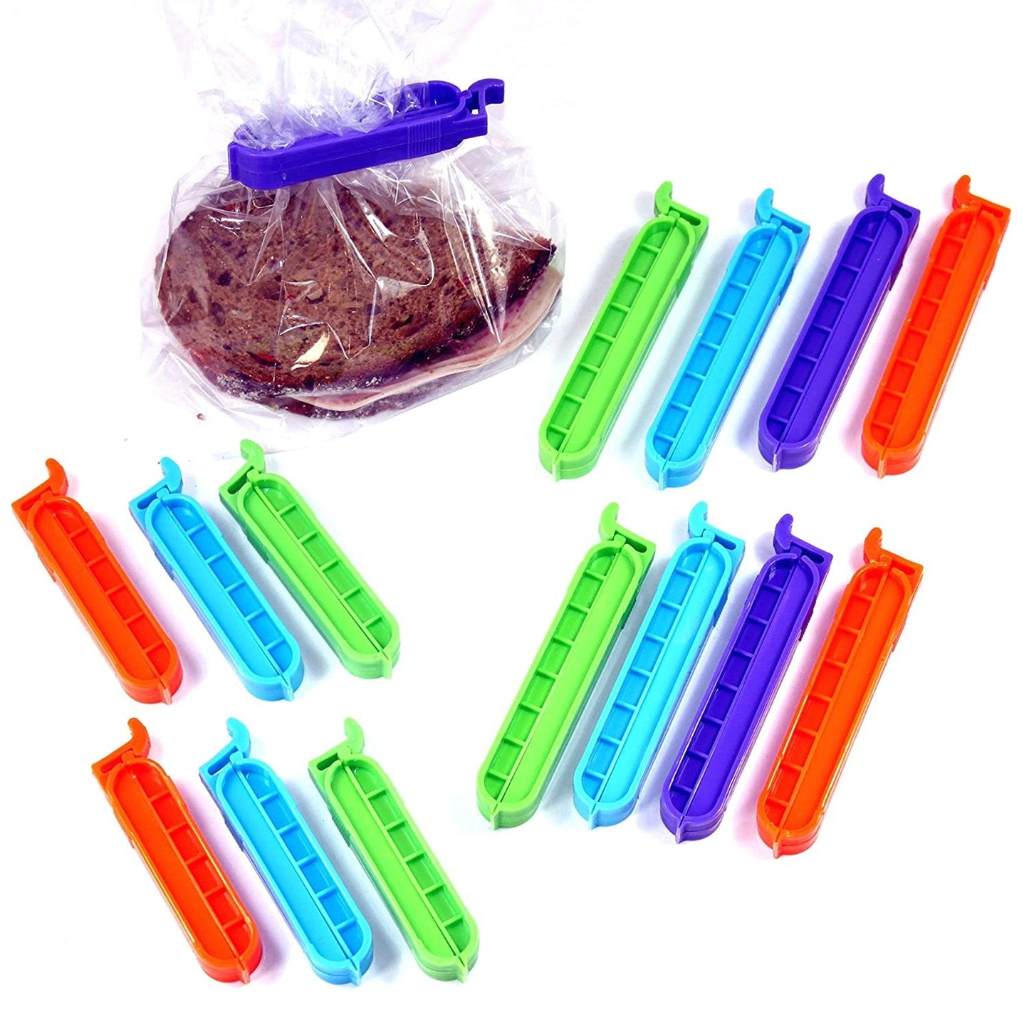 4068 Sealing clips, clips for food bags, freezer bag clips, plastic for packaging sweets and snacks in the kitchen DeoDap