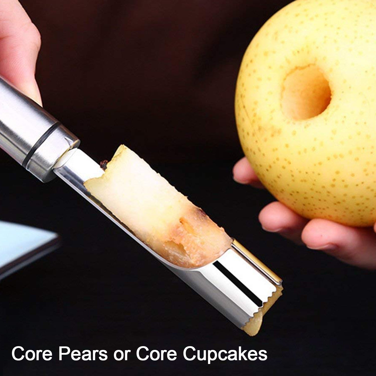 2993 Apple Corer Stainless Steel, Core Remover for Apple and Pear, Kitchen Gadget Dishwasher Safe DeoDap