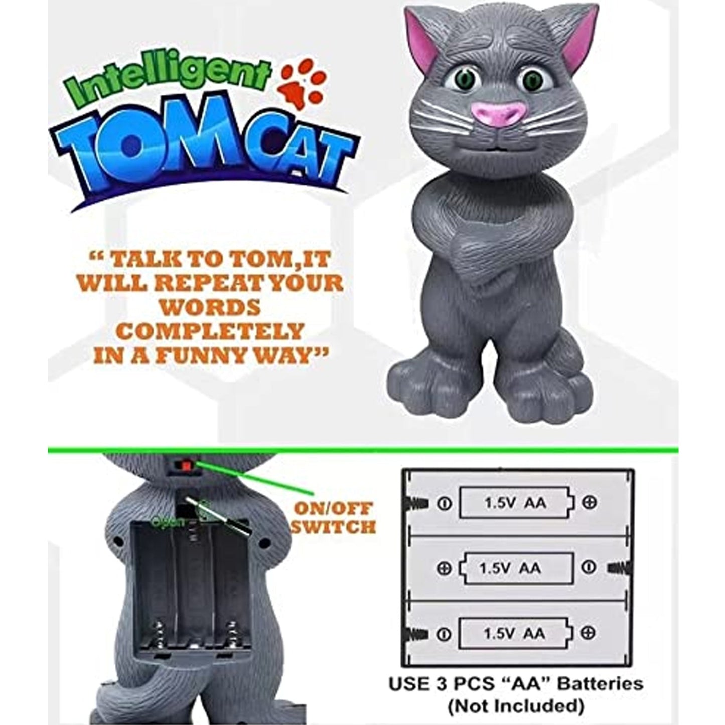 4524 Talking, Mimicry, Touching Tom Cat Intelligent Interactive Toy with Wonderful Voice for Kids, Children Playing and Home Decorate. 