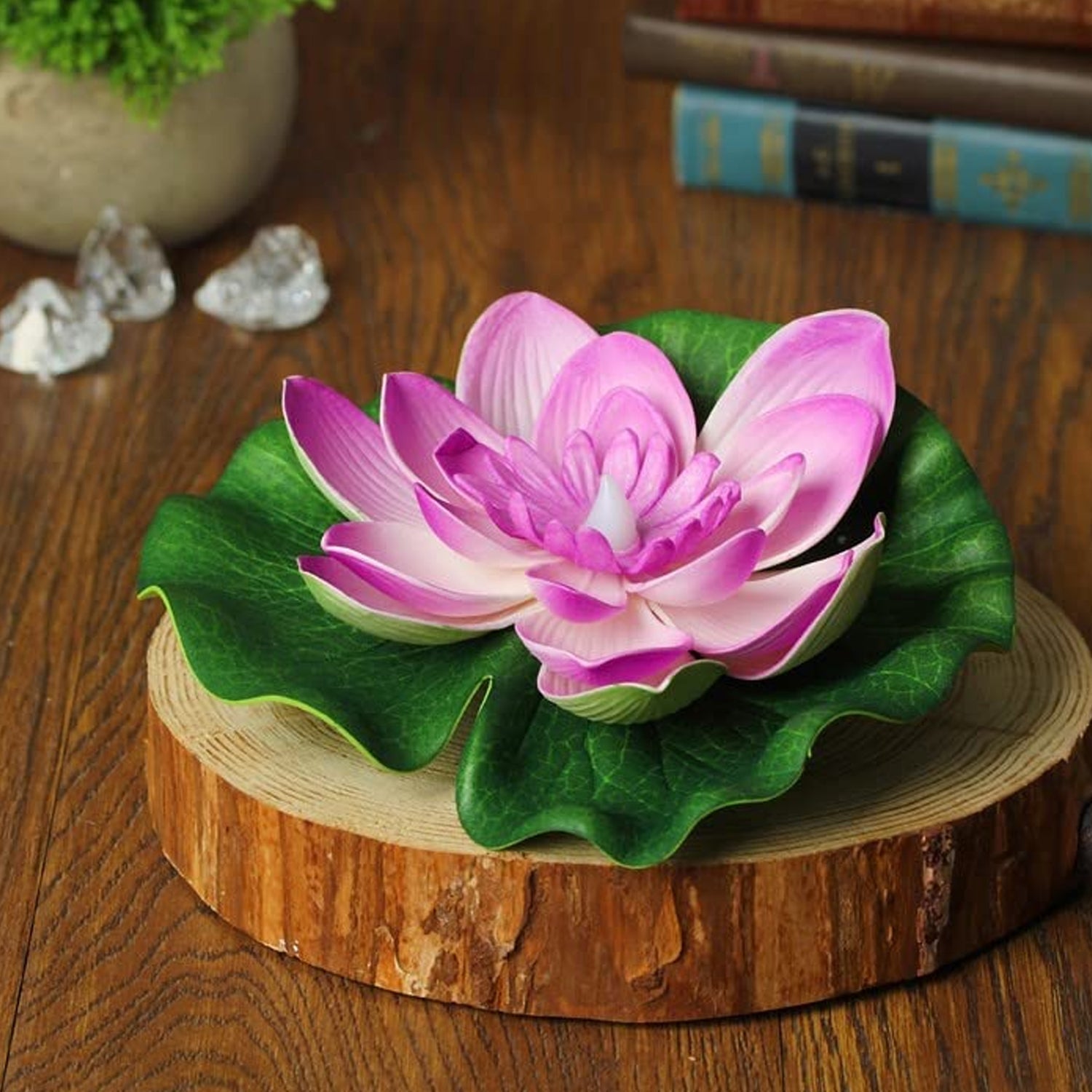 6556 Water Floating Smokeless Candles & Lotus Flowers Sensor Led TeaLight for Outdoor and Indoor Decoration - Pack of 6 Candle Candle (Pack of 6) DeoDap