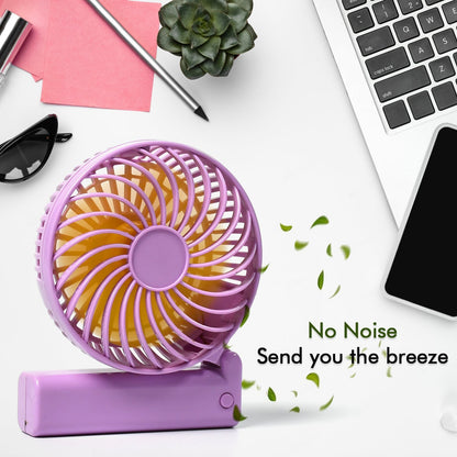 7604 Portable Mini handy Fan & Personal Table Fan | Rechargeable Battery Operated Fan Suitable for Kids, Women, Makeup Artist, Home Office DeoDap