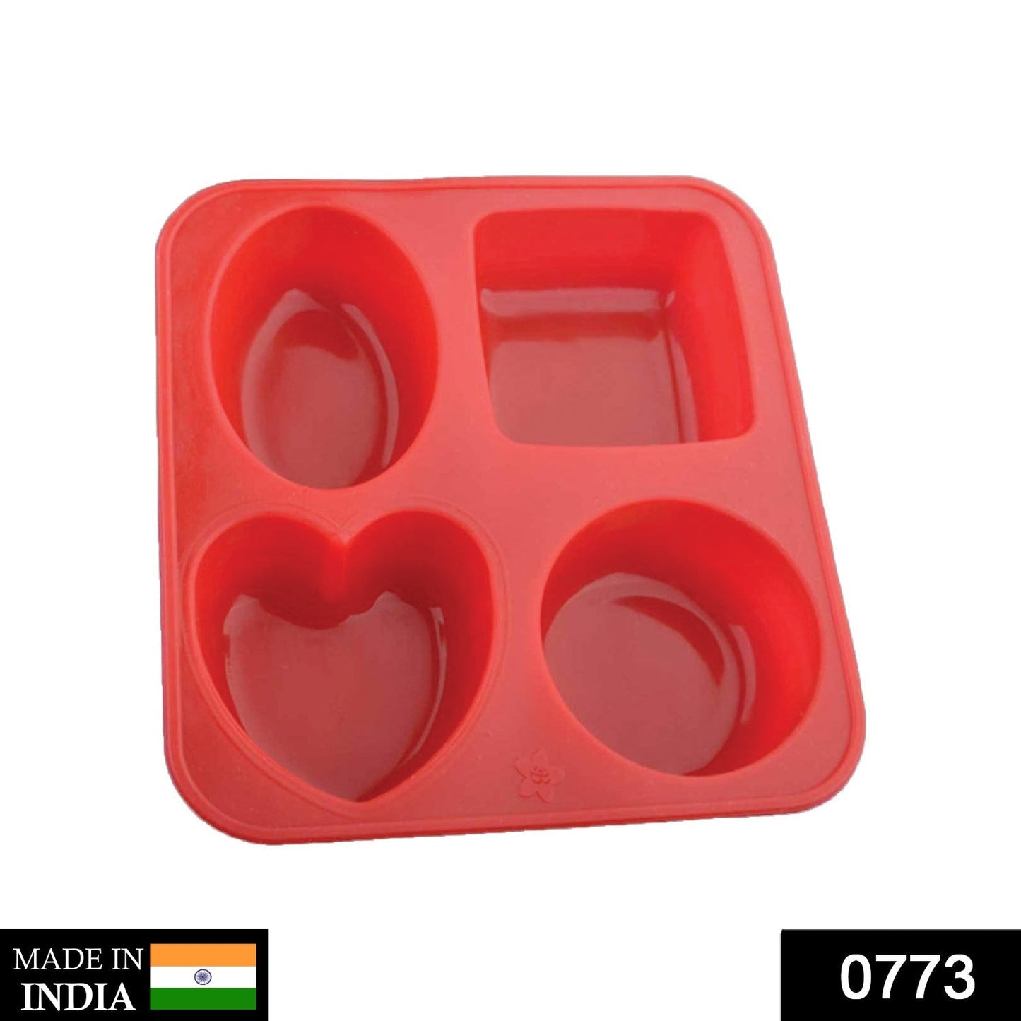 0773 Silicone Circle, Square, Oval and Heart Shape Soap And Mini Cake Making Mould DeoDap