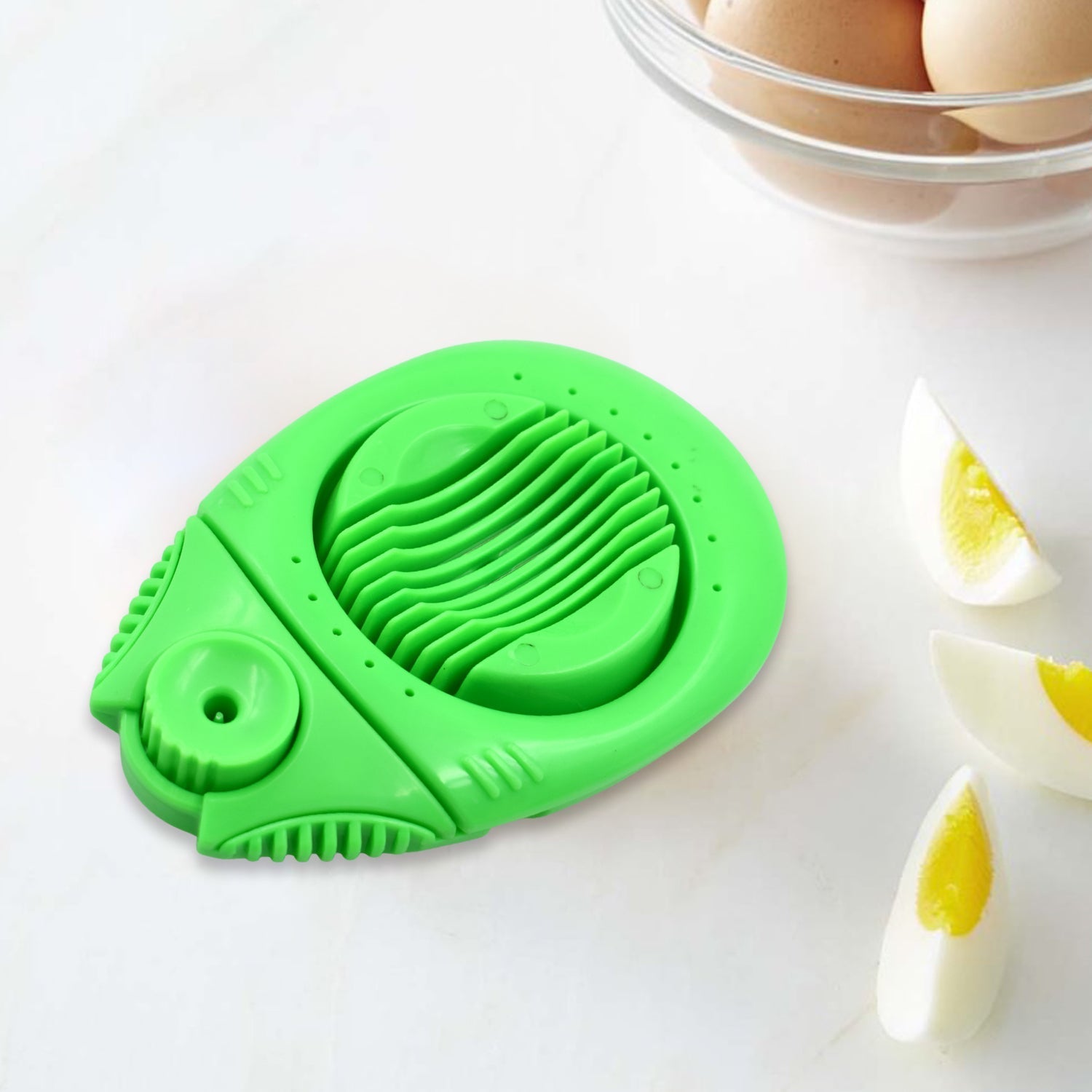 2697 2 in 1 Egg Opener Cutter used in all kinds of household and official places specially, for cutting and slicing of eggs etc. DeoDap