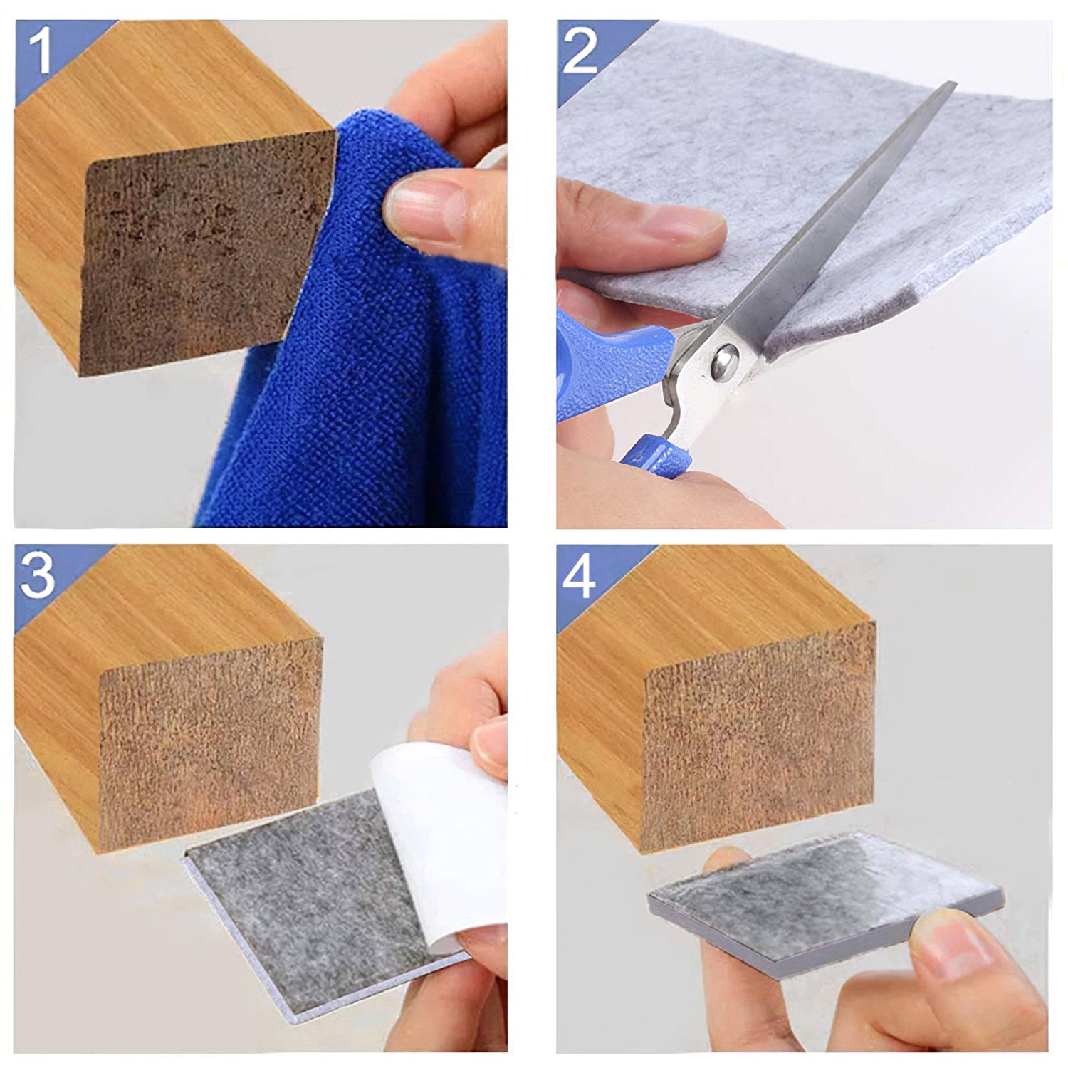 9134 FURNITURE PAD SQUARE FELT PADS FLOOR PROTECTOR PAD FOR HOME & ALL FURNITURE USE (Pack Of 4 Pc) 