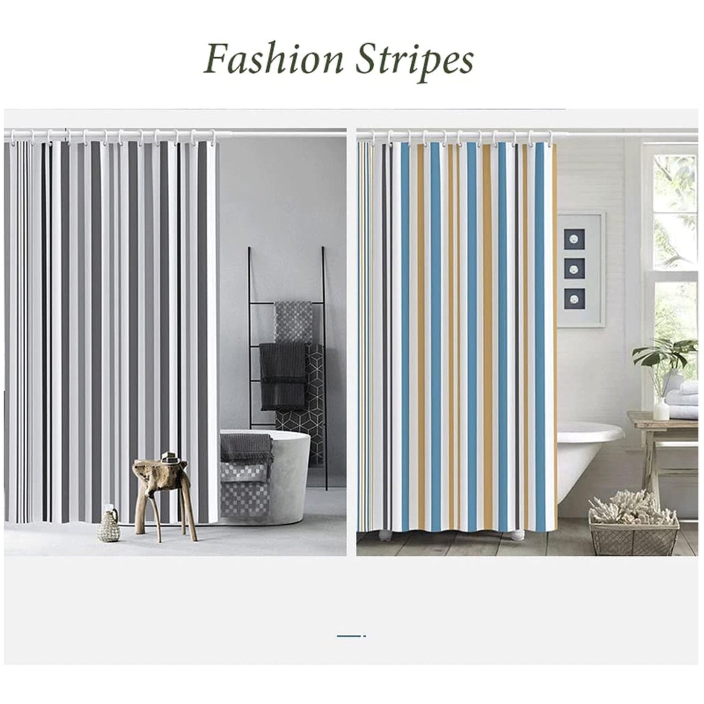 6718 Bright Vertical Stripes in The Shower Curtain (180x220cm) DeoDap