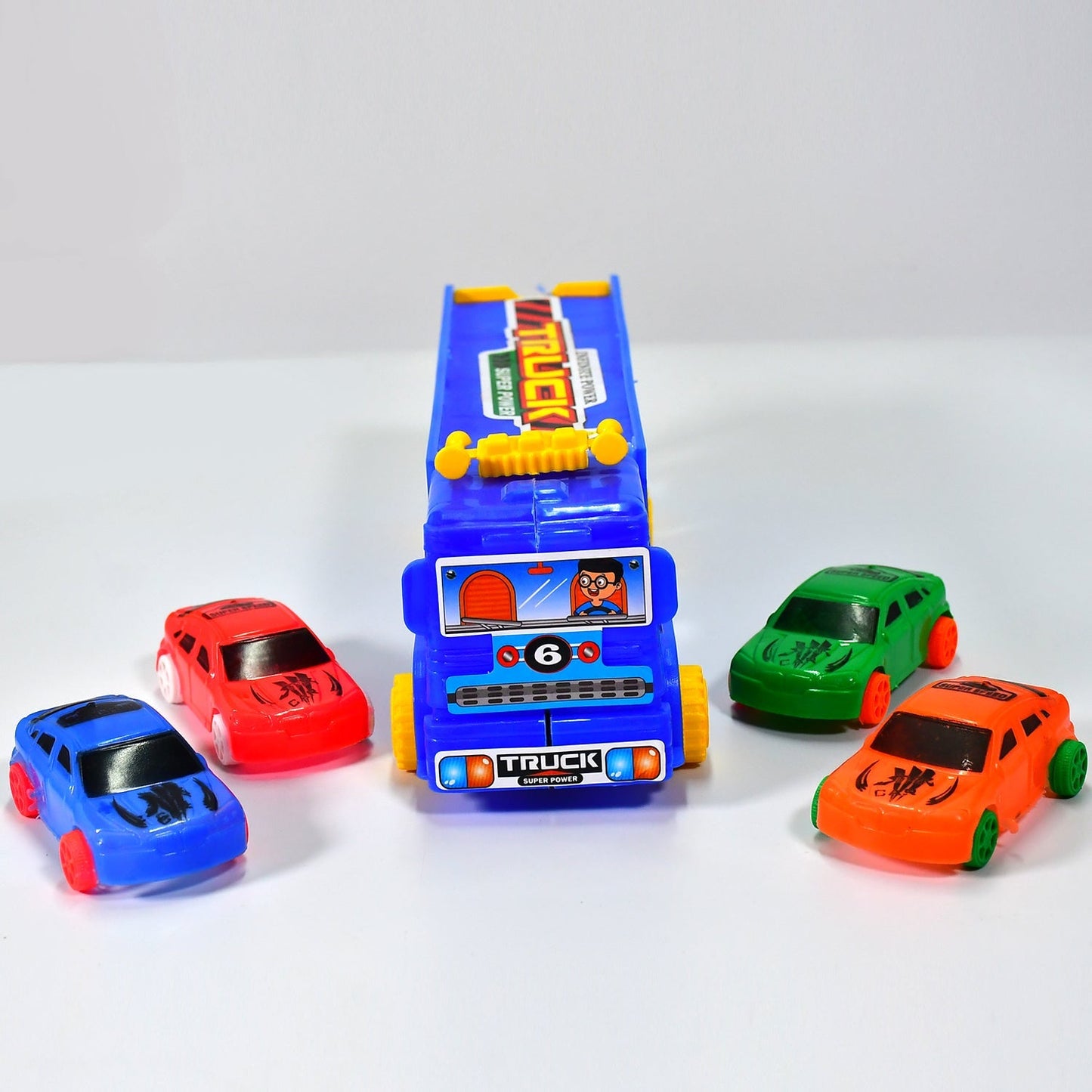 4442 Toy Set Truck with 4 Mini Cars Toy Vehicles for Children DeoDap