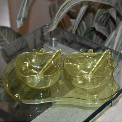 2752 Apple Shape Tray Bowl Used For Serving Snacks And Various Food Stuffs. DeoDap