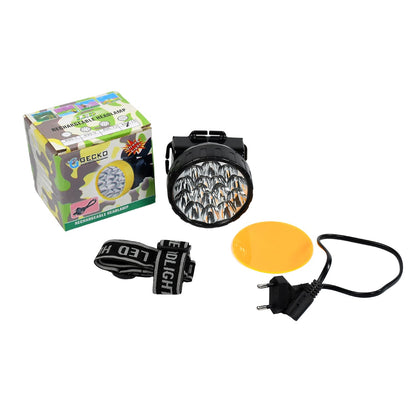 7517 Head Lamp 15 Led Long Range Rechargeable Headlamp Adjustment Lamp Use For Farmers, Fishing, Camping, Hiking, Trekking, Cycling DeoDap