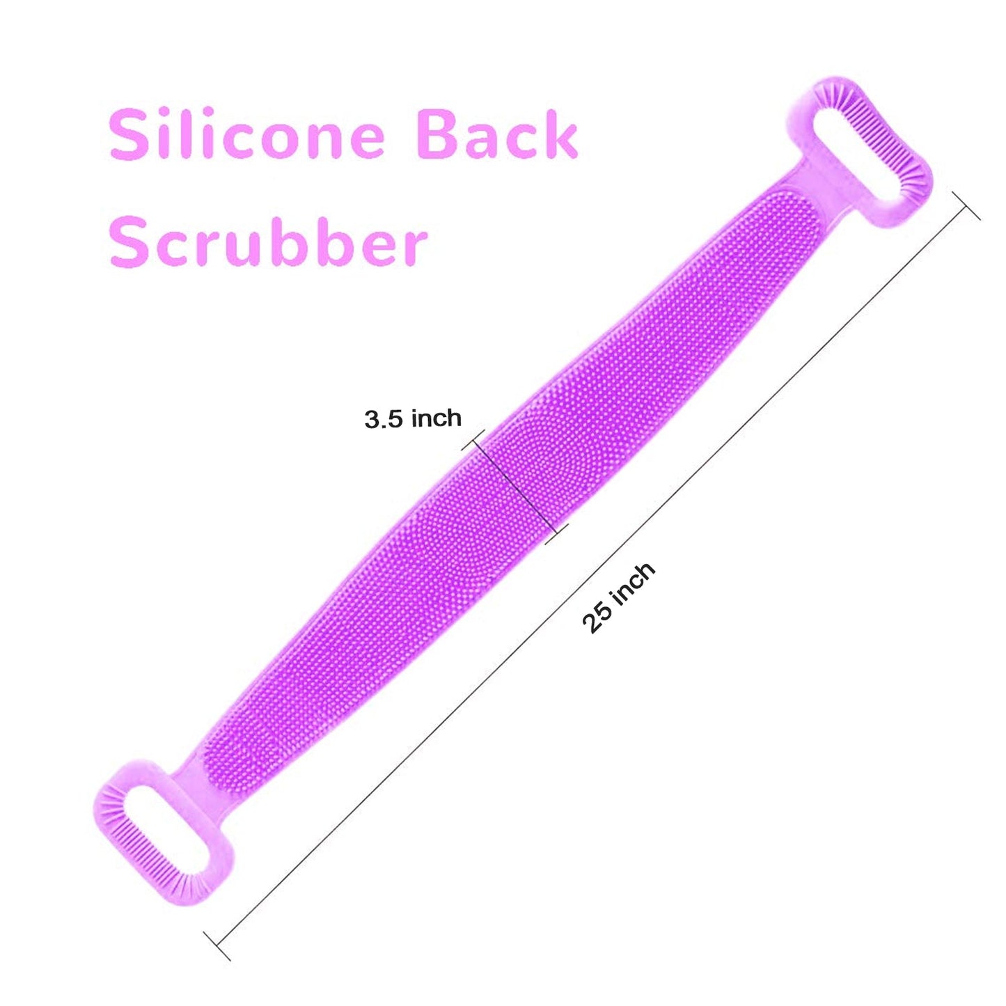 1303 SILICONE BODY BACK SCRUBBER DOUBLE SIDE BATHING BRUSH FOR SKIN DEEP CLEANING WITH HOOK 