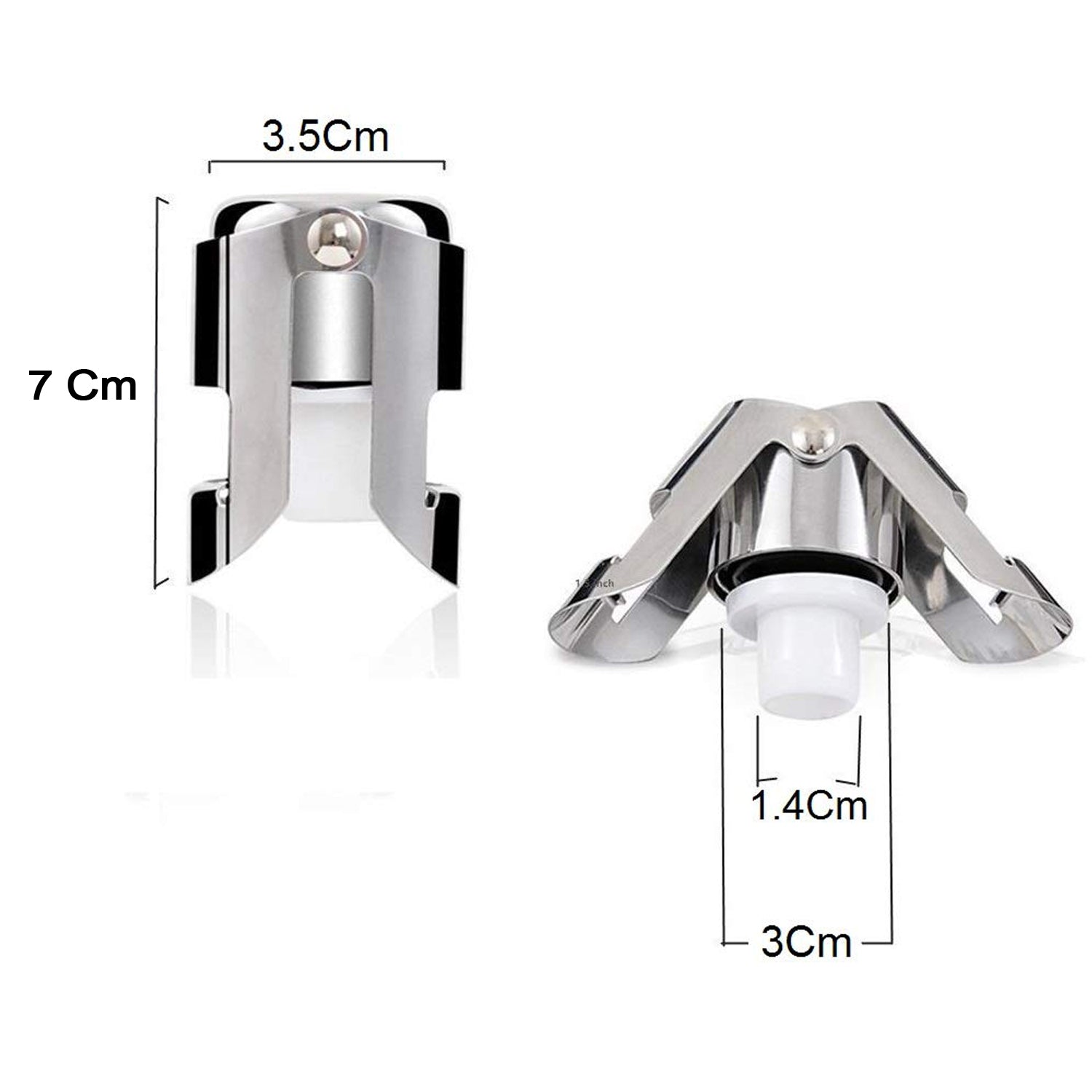 2334 Stainless Steel Sealed Sparkling Champagne Bottle Stopper Big size DeoDap