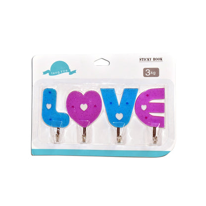 1121 Love Shape Self Adhesive Hooks DeoDap