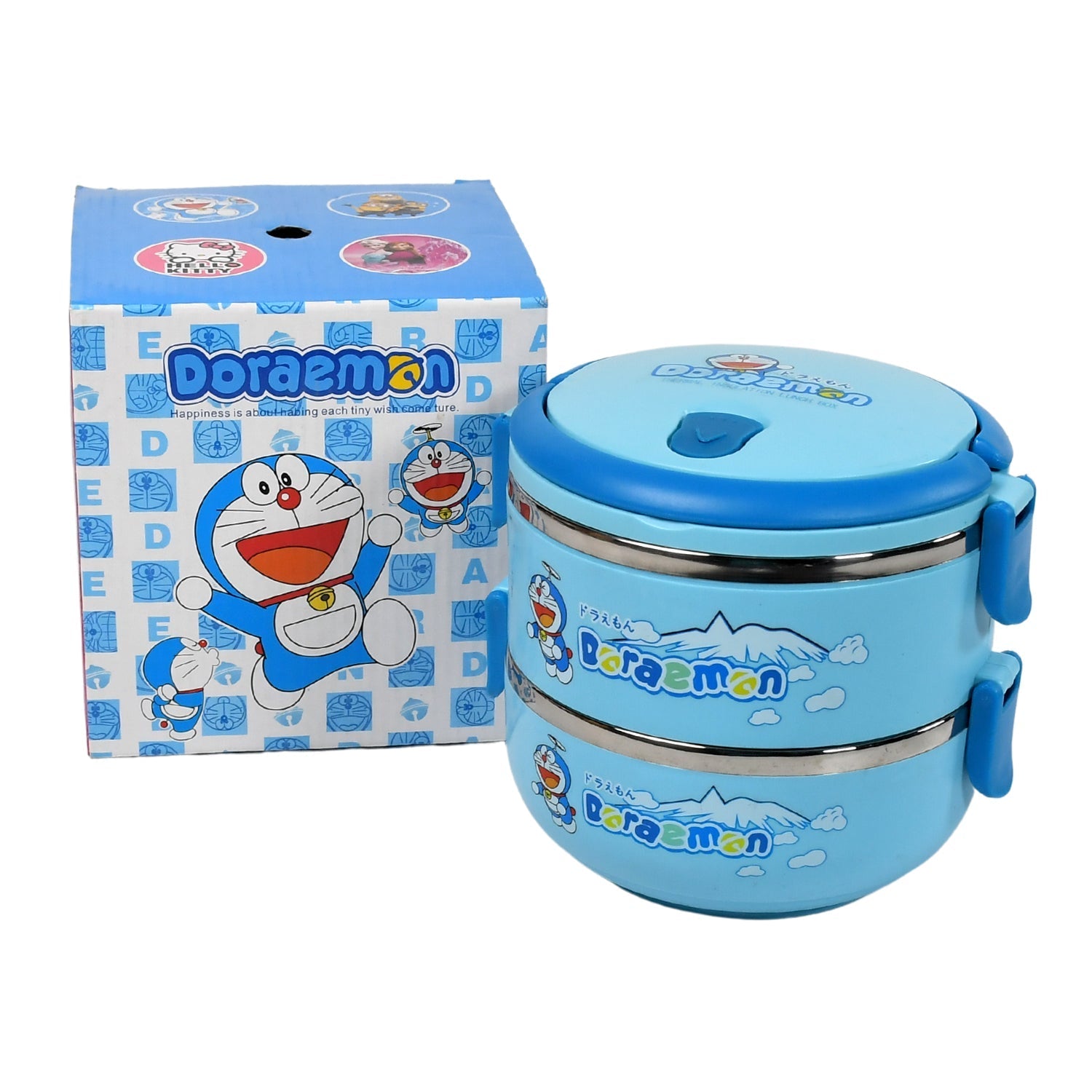 2873A Doraemon 2layer Lunch Box Steel High Quality  2 Layer Tiffin Box For Home , Office & School Use DeoDap