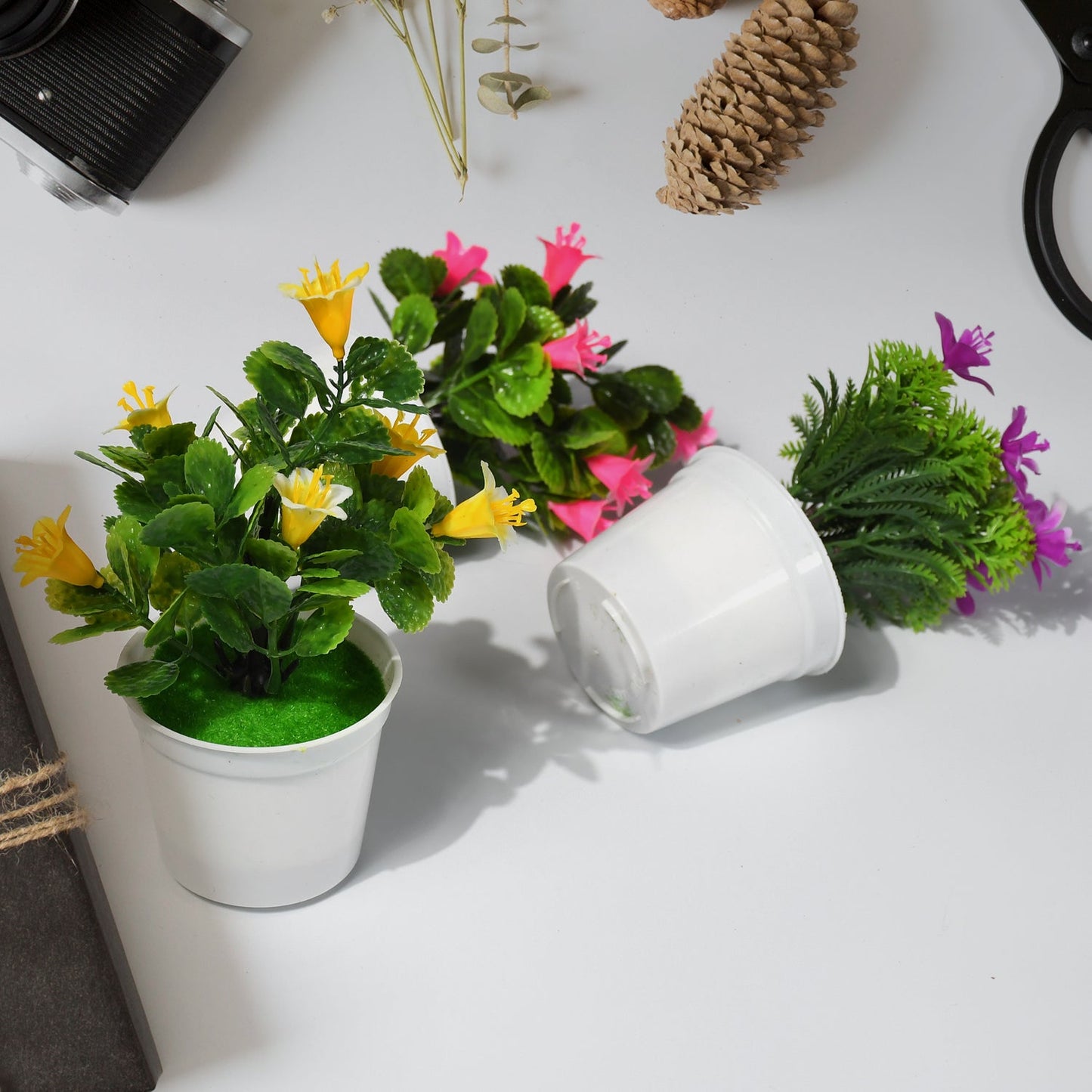 4950 Flower Pot Artificial Decoration Plant | Natural Look & Plastic Material For Home , Hotels , Office & Multiuse Pot 