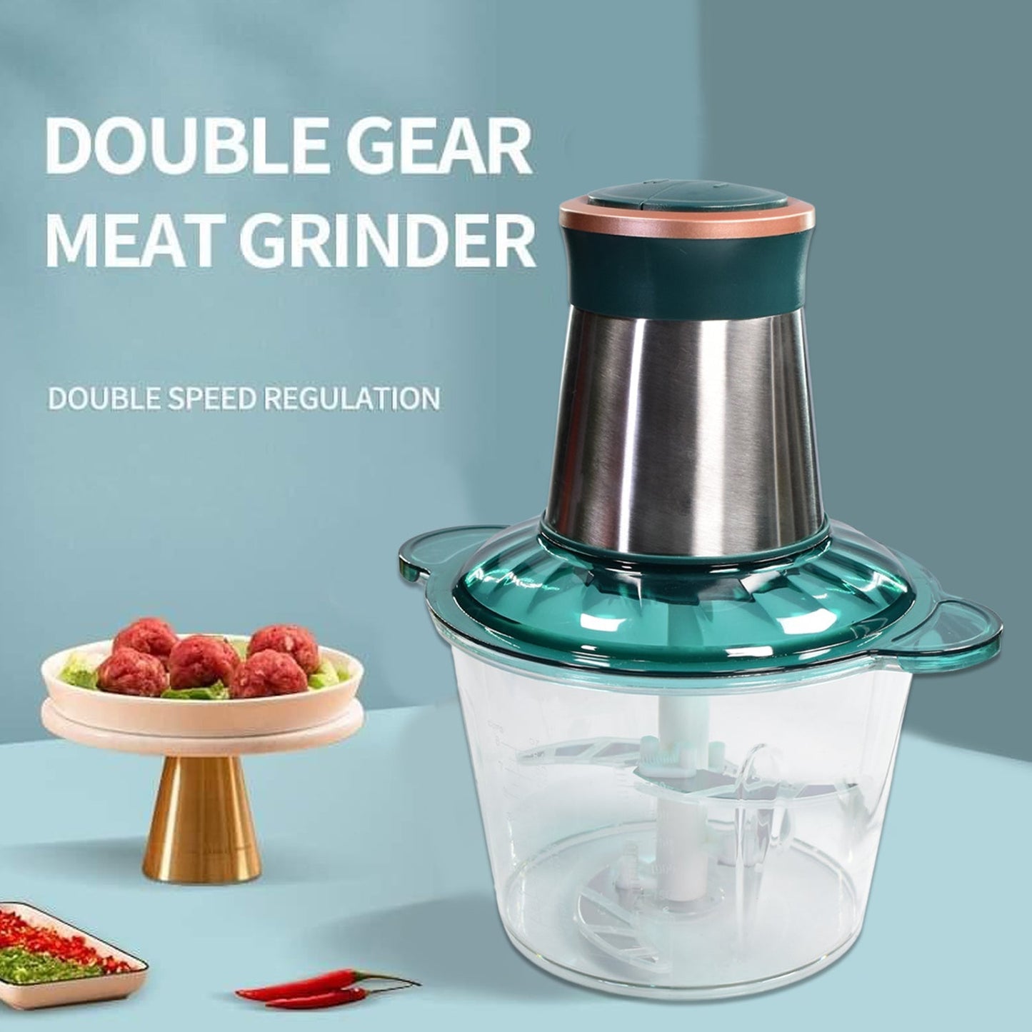 2811 Stainless Steel Electric Meat Grinders with Bowl for Food Chopping Meat & Vegetable. DeoDap