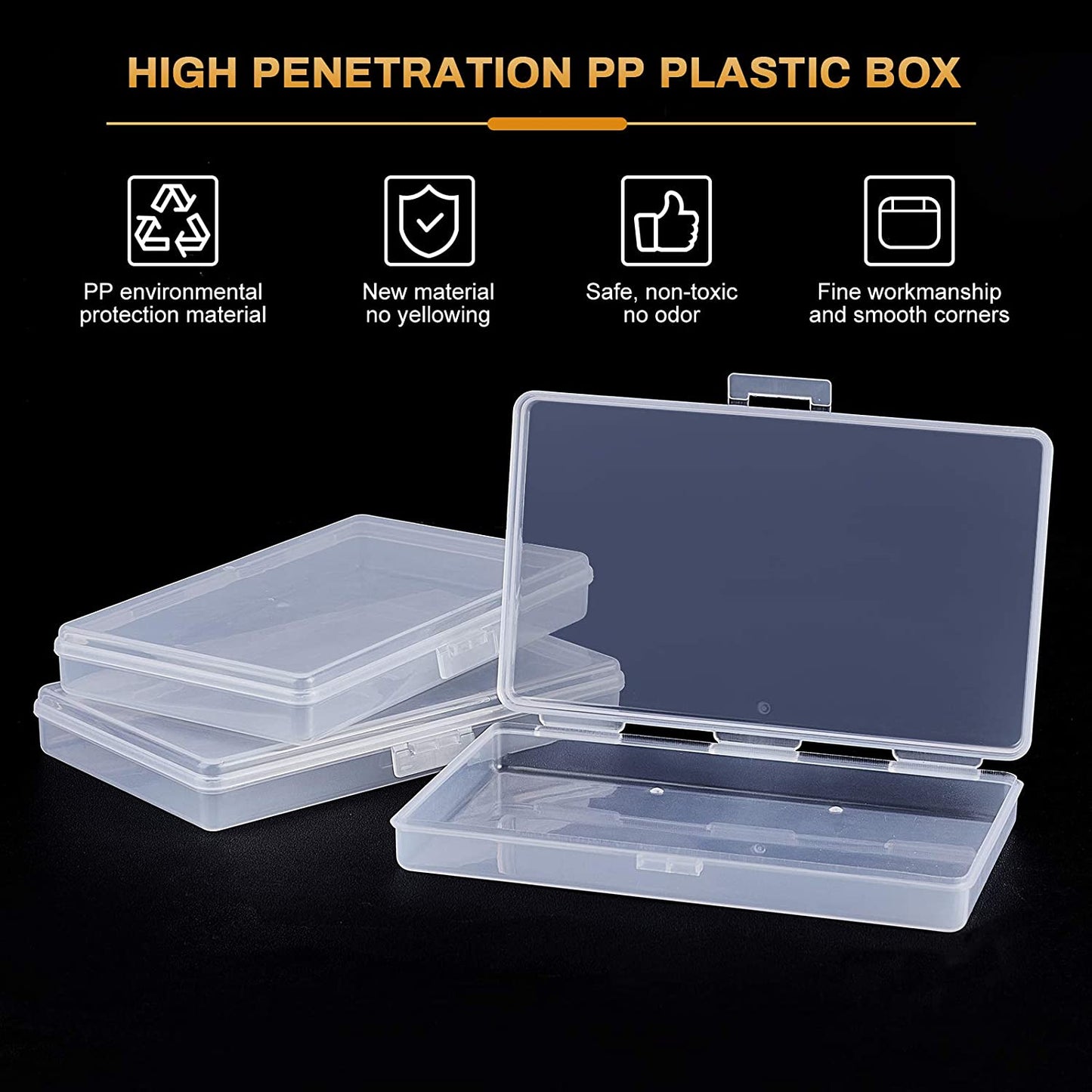 2968 Rectangle Clear Container Storage Box for small parts & Multiuse Box DeoDap