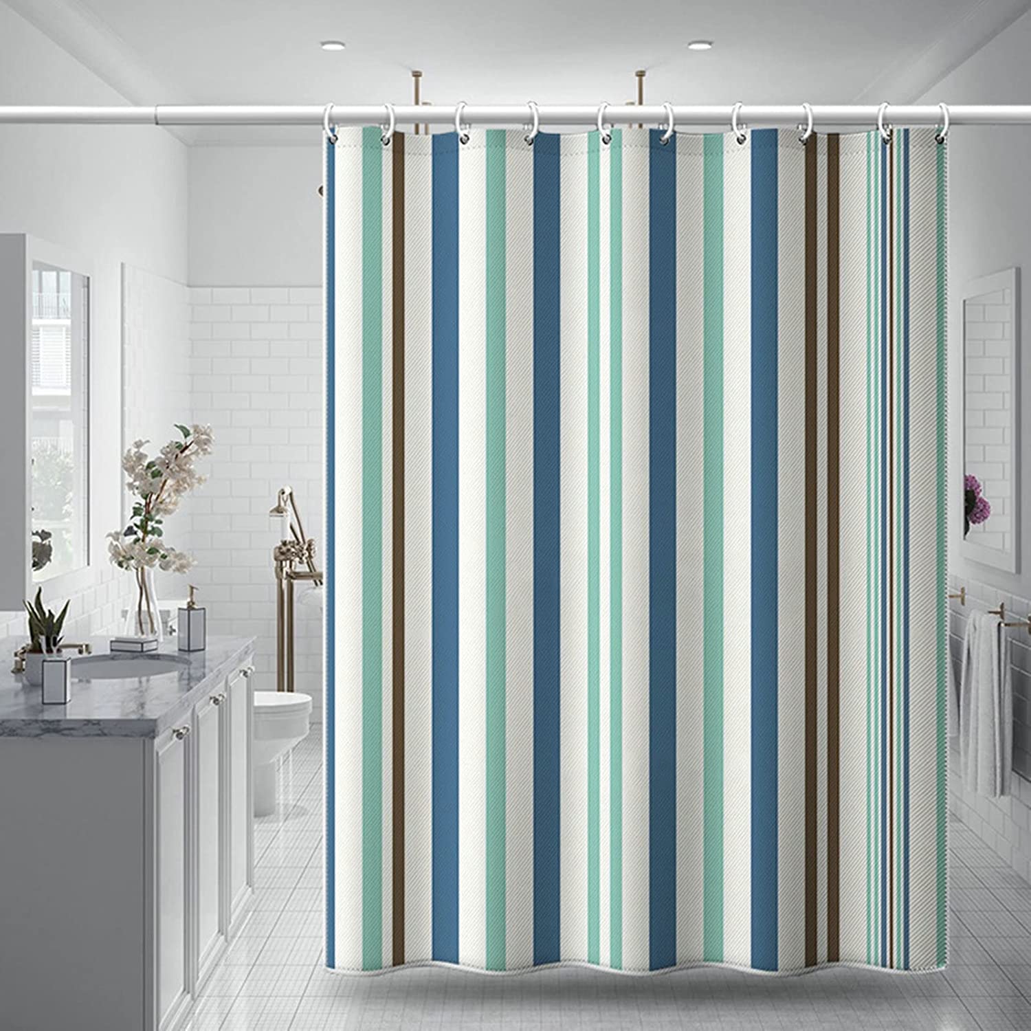 6730 Bright Vertical Stripes in The Shower Curtain (150x200cm) DeoDap