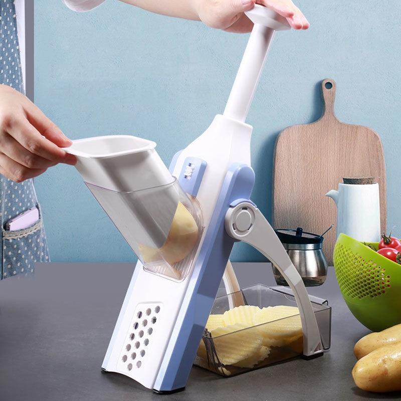 2803A MULTI FUNCTIONAL TIME SAVING ADJUSTABLE HAND PRESS VEGETABLES CHOPPER DeoDap