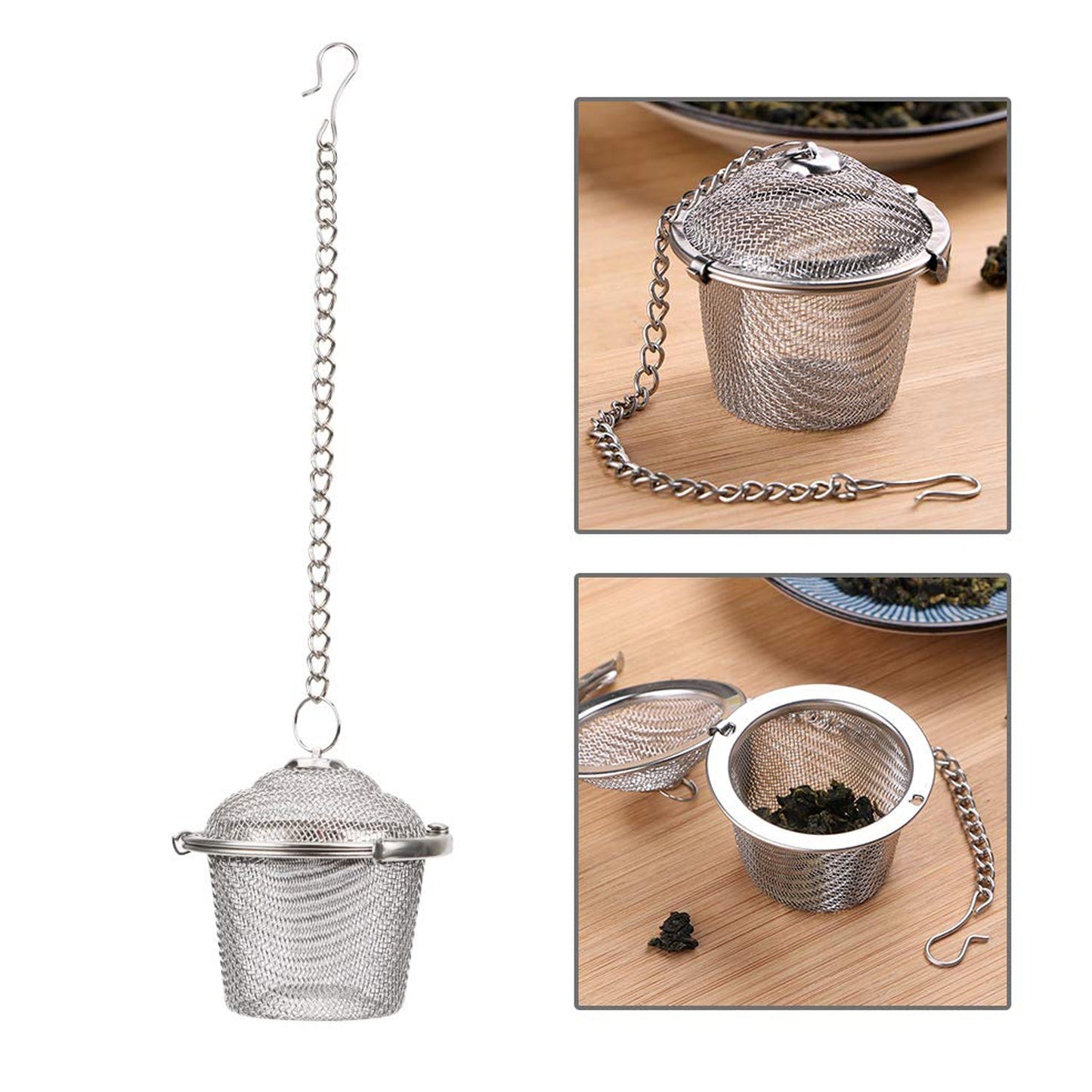 2861 Stainless Steel Spice Tea Filter Herbs Locking Infuser Mesh Ball DeoDap