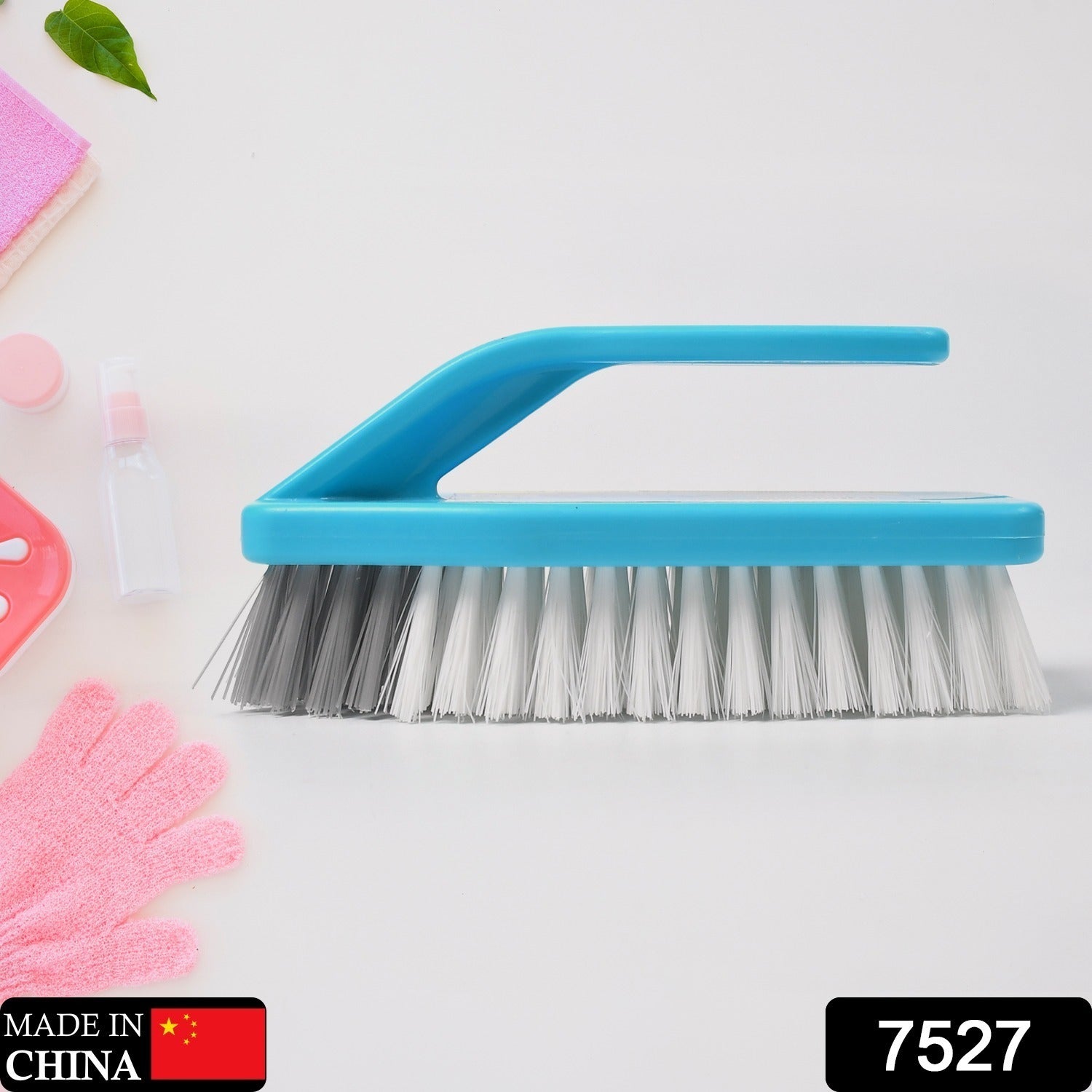 7527 MULTIPURPOSE DURABLE CLEANING BRUSH WITH HANDLE FOR CLOTHES LAUNDRY FLOOR TILES AT HOME KITCHEN SINK, WET AND DRY WASH CLOTH SPOTTING WASHING SCRUBBING BRUSH. DeoDap