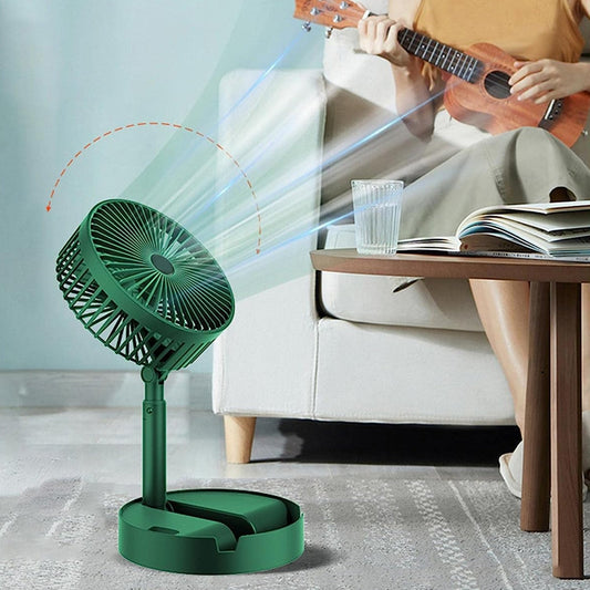 4613A Telescopic Electric Desktop Fan, Height Adjustable, Foldable & Portable for Travel/Carry | Silent Table Top Personal Fan for Bedside, Office Table DeoDap