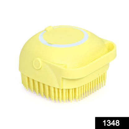 1348 Silicone Massage Bath Body Brush Soft Bristle With Shampoo Dispenser DeoDap