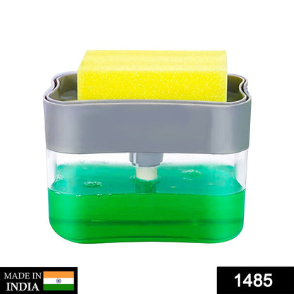 1485 Liquid Soap Dispenser on Countertop with Sponge Holder For Pet DeoDap