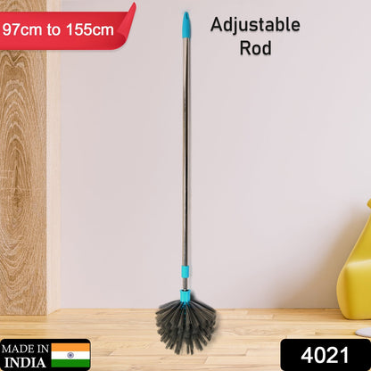 4021 Cobweb Brush With Stainless Steel Strong Long Extendable Handle for Dusting, Ceiling Cobweb Cleaning, Brush for Lights, Fans & Webs Cleaning for Home/Kitchen DeoDap