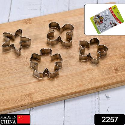 2257 Stainless Steel 4 Different Shape Cookie Cutter/ Cake Mold DeoDap