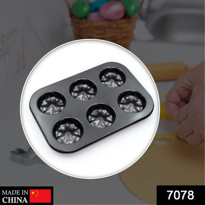 7078 6 slot Non-Stick Muffins Cupcake Pancake Baking Molds 