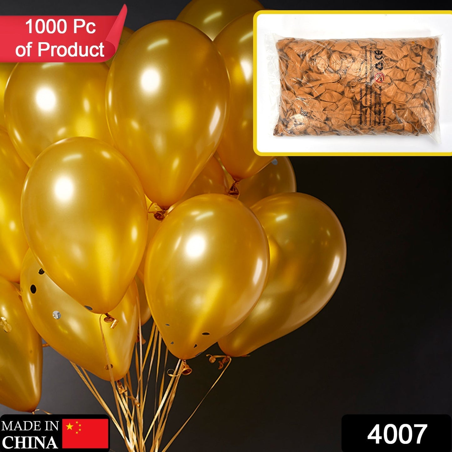 4007 Decoration Party Balloon for Birthday, Festival, Celebration - 1000 pcs (Multicolor) DeoDap