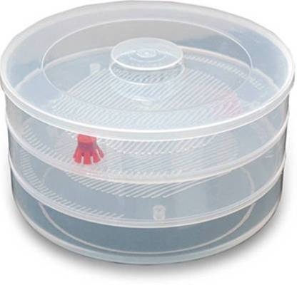 093 Plastic 3 Compartment Sprout Maker, White Mishwa DeoDap