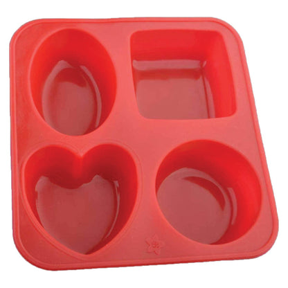 0773 Silicone Circle, Square, Oval and Heart Shape Soap And Mini Cake Making Mould DeoDap