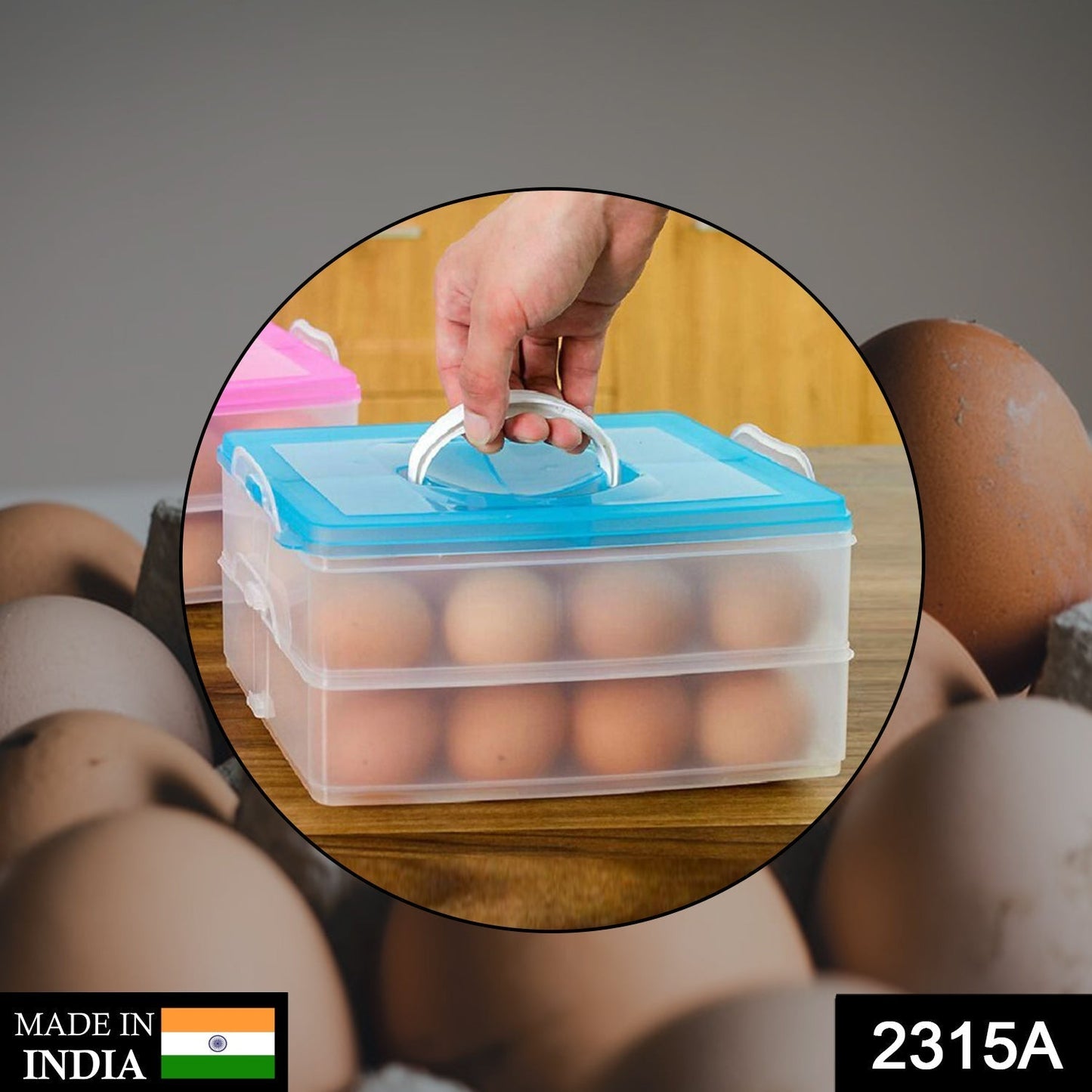 2315A Double Layer 24 Grid Egg Storage Box for Egg Storage Container DeoDap